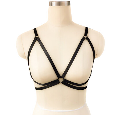 

Women Bust Elastic Bandage Bundled Open Bra Sexy Lingerie Hollow out Erotic Underwear