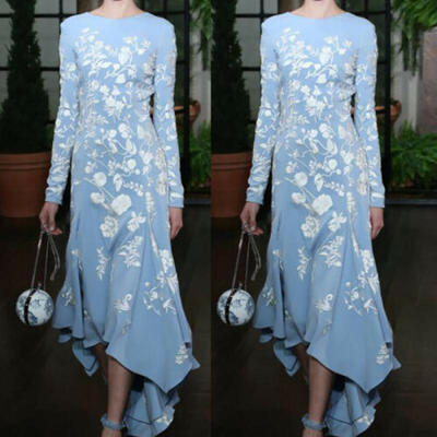 

Womens Elegant High Waist Long Maxi Dress Cocktail Evening Party Floral Print