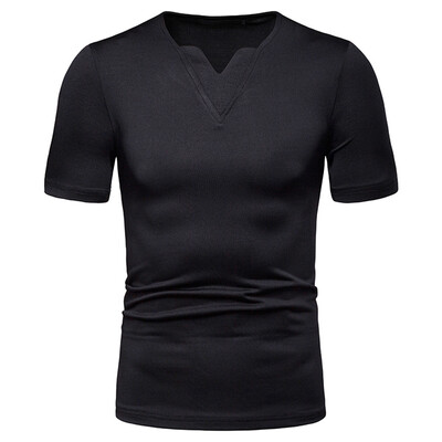

Toponeto Fashion Mens Casual Pure Color Slim Fit Short Sleeve Sports Shirt Top Blouse