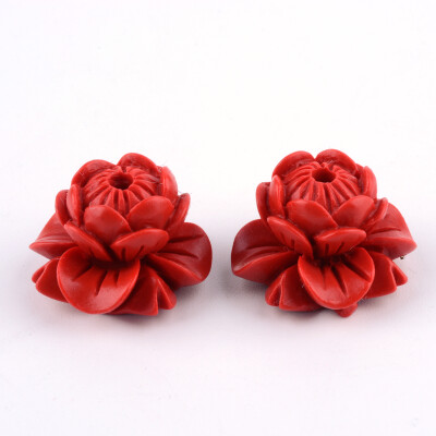 

Lotus Cinnabar Beads Flower FireBrick 12x18x18mm Hole 2mm