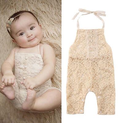 

Cute Newborn Baby Girl Lace Floral Halter Romper Jumpsuit Outfit Sunsuit Clothes