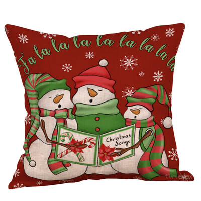 

Tailored Cotton Linen Christmas Tree Zipper Closure Pillow Case Throw Cushion Cover Home