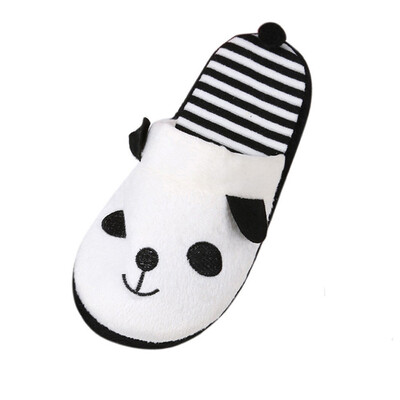 

Rose Lovely Cartoon Panda Home Floor Soft Stripe Slippers Female Shoes 36-40