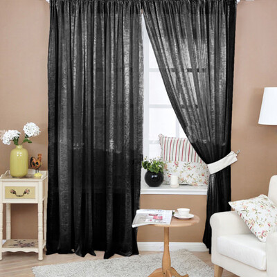 

Solid Color Window Curtain Flower Sheer Voile Tulle Valances for Bedroom