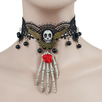

Lace Bat Necklace Retro Gothic Lolita Pendant Choker Halloween Jewelry Accessories for women girls gift