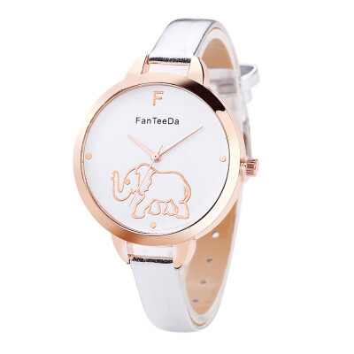 

Featured Womens Watches Elephant Pattern Dial Ladies Fashion Quartz Wristwatch Leather Strap Clock Simple Relogio Feminino