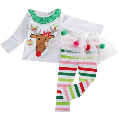 

Christmas Kids Baby Girls Xmas Tops Tutu Leggings Pants Outfits Set Clothes