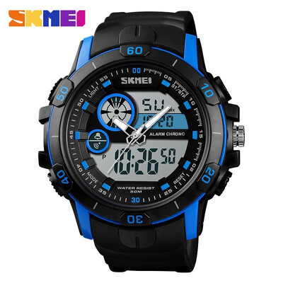 

SKMEI Mens Waterproof Sport Army Alarm Date Analog Digital Black Wrist Watch