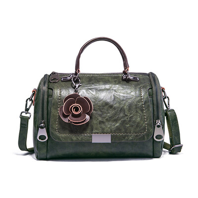 

Leather female bag 2019 new Korean version of Boston wild soft leather pillow bag shoulder Messenger bag