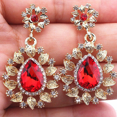 

New Natural Gem Flower Earring for Women Girl Christmas Gift Shiny Crystal Drop Earring Statement Fashion Jewelry Oorbellen 2120