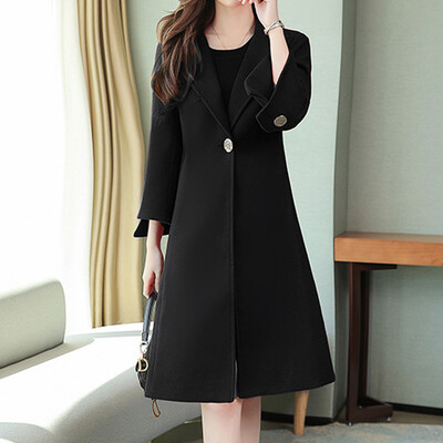 

Tailored Womens Winter Lapel Button Long Trench Coat Jacket Ladies Overcoat Outwear