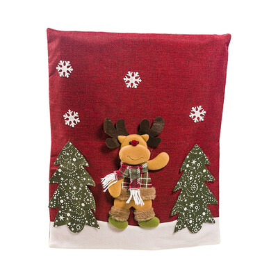 

Gobestart Christmas Chair Cover Fabric 3D Christmas Doll Chair Christmas Dining Decor