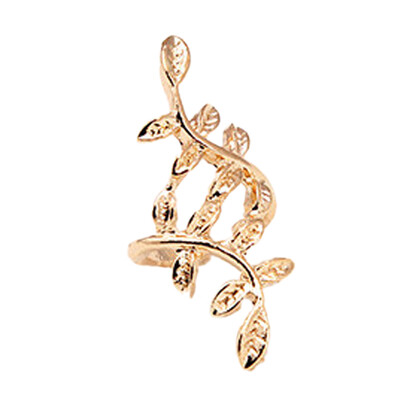 

New Women Punk Rock Retro Earring Crystal Leaf Ear Cuff Warp Clip Ear Stud Cute Korean Style