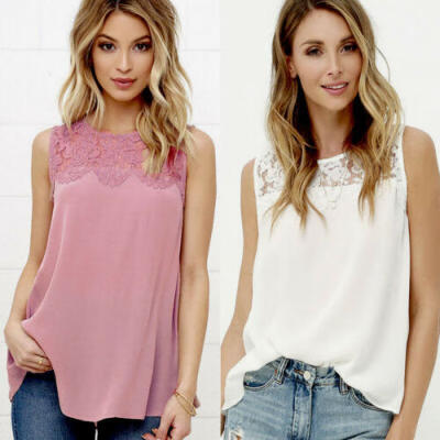 

Sexy Womens Summer Chiffon Sleeveless Vest T Shirt Blouse Ladies Tops Plus Size