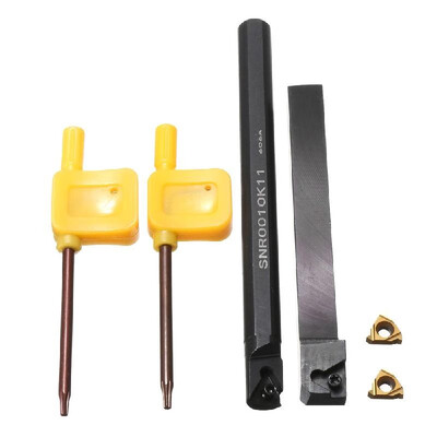 

SER1010H11SNR0010K11 10mm Lathe Index Threading Turning Tool Holder 2Pcs Carbide Inserts 2 Wrenches