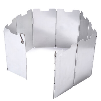 

Foldable Gas Stove WindShield with 9 Plates for Outdoor Camping BBQ