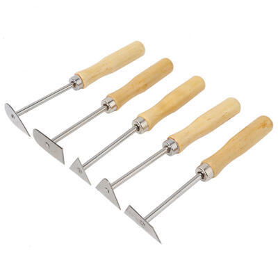 

Greensen 5pcs Wooden Handle Stainless Steel Repaired Scraper Tool Clay Pottery Sculpture Supply