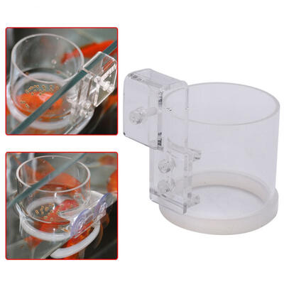 

Greensen 1Pc Transparent Acrylic Feeder Ring Fish Tank Floating Clear Feeding Cup with Hook