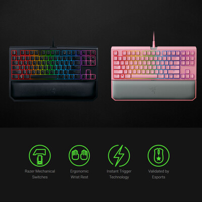 

Razer BlackWidow Tournament Edition Chroma V2 Mechanical Gaming Keyboard RGB Backlight 87 Key Ergonomic Yellow Switch