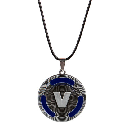 

For-tnite Battle Royale V-Bucks Necklace Pendant Popular Present for GIrls Teens Adults - Alloy