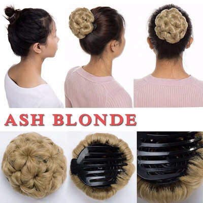 

Elegant Chignon Clip in Hair Bun Extension Donut Claw Jaw Updo Synthetic Combs Curly Weave Hair Scrunchies