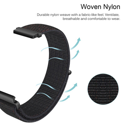 

〖Follure〗Replacement Woven Nylon Loop Bracelet Sport Watch Band Strap For Fitbit Versa BG