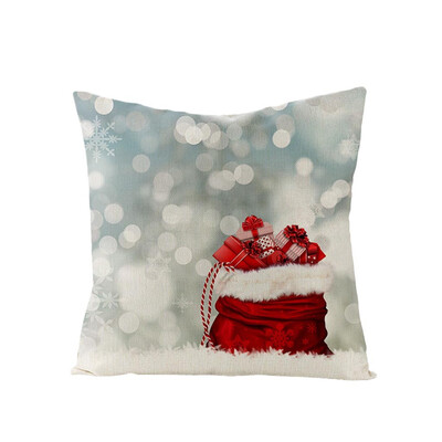

JPGIF Christmas Linen Pillowcase Cartoon Printed Sofa Pillowcase Bedside Office