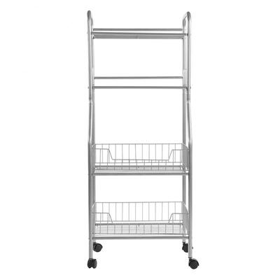

Greensen 4 Tiers Multi-layers Metal Movable Storage Shelf Organizer Rack Bedroom Bathroom
