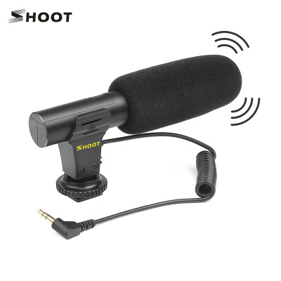 

SHOOT XT-451 Portable Condenser Stereo Microphone Mic with 35mm Jack Hot Shoe Mount for Canon Sony Nikon Camera Camcorder DV Smar