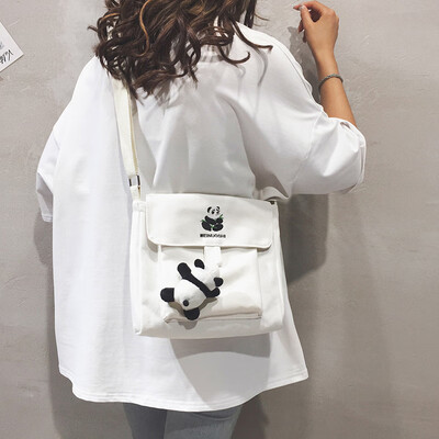 

Ins hundred canvas bags womens oblique satchels cute little square bags summer college students wear canvas bags on one should