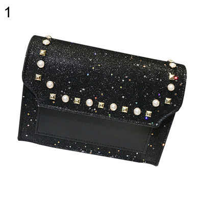 

Fashion Faux Leather Chain Handles Sequins Handsbag Shoulder Pouch Crossbody Bag