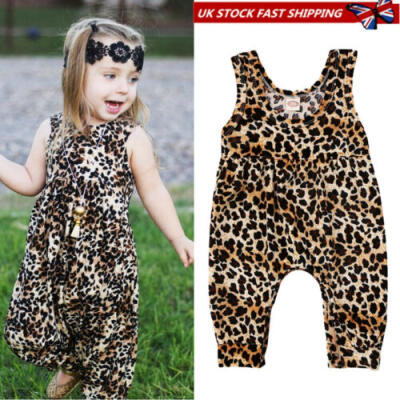 

Fashion Newborn Baby Girls Leopard Romper Jumpsuit Harem Pants Outfits Clothes