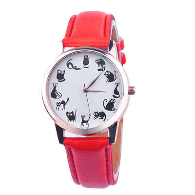

Womens Watches Best Sellers Featured Watch Cute Cartoon Kitten Pattern Romain Horloge Cadeau Montre Femme Acier Inoxydable