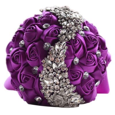 

Handmade Romantic Shiny Rhinestone Wedding Party Artificial Flower Bouquet Decor