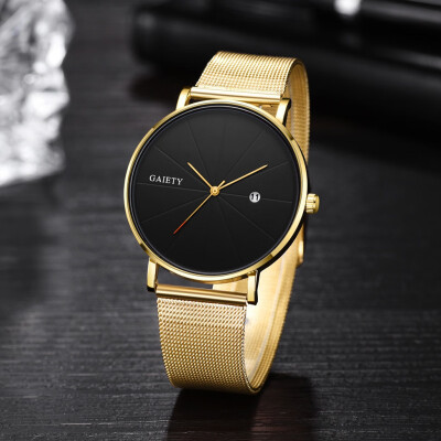 

〖Follure〗Fashion Simple Simple Casual Calendar Business Net With Strap Mens Watch