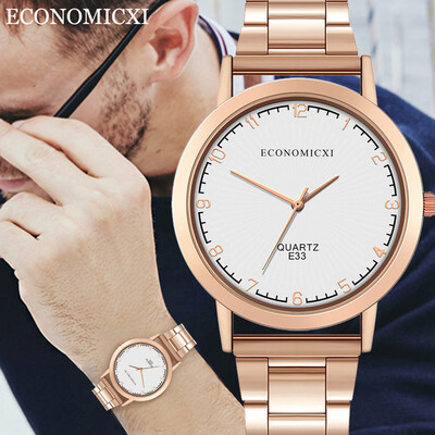 

Gobestart Mens Watch Steel Band Business Fashion Watch Quartz Watch