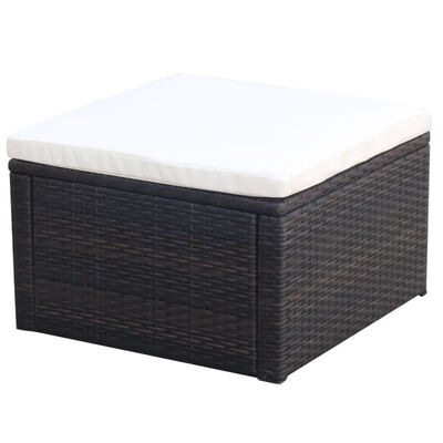 

Footstool Ottoman Poly Rattan 21"x21"x118" Brown