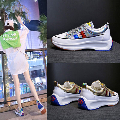 

Korean version of the low-cut breathable mesh thick-soled old shoes really flat casual sports shoe