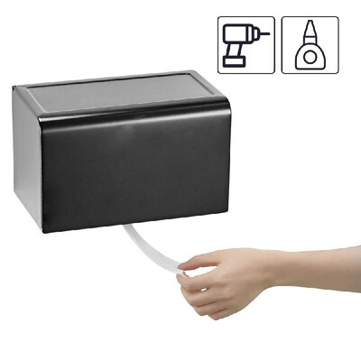 

Toilet Paper Holder Paper Roll Holders Waterproof Dustproof Wall Mounted Aluminum Toilet Tissue Rolls Stand for Bathroom
