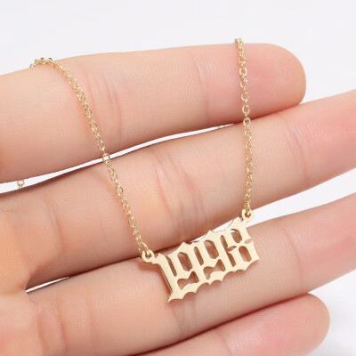 

Sale Custom Jewelry Special Date Year Number Necklace for Women from 1980 to 2002 Personalized Collares Necklaces