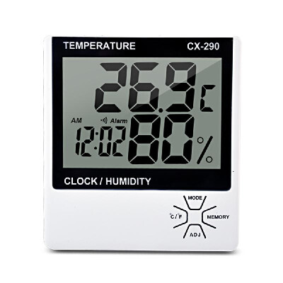 

Indoor Thermometer Humidity Gauge LCD Digital Thermometer Hygrometer Room ℃℉ Temperature Humidity Gauge Meter Alarm Clock Thermo