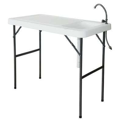 

Foldable Outdoor Camping Desk Fish Fillet Cutting Table with Sink Faucet
