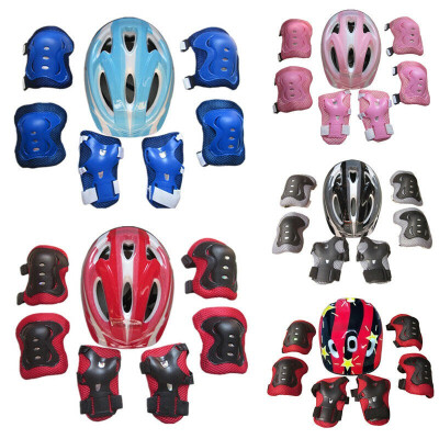 

Kids Boys Girls Safety Helmet & Knee & Elbow Pad Set For Cycling Skate Bike MTB