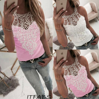

Women Ladies Summer Lace Vest Top Sleeveless Blouse Casual Tank Tops T-Shirt New