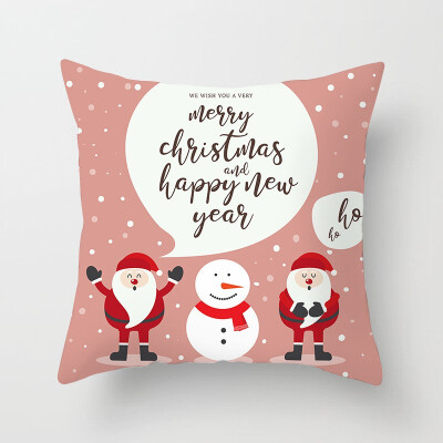 

Gobestart New Christmas Elk Santa Claus Christmas Tree Printing Cushion Home Pillowcase