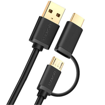 

2 In 1 Charging Cable 24A Quick Charge Type-c Micro USB Cord For Huawei HTC-15m
