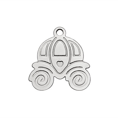 

304 Stainless Steel Pendants Pumpkin Carriage Stainless Steel Color 16x15x1mm Hole 15mm