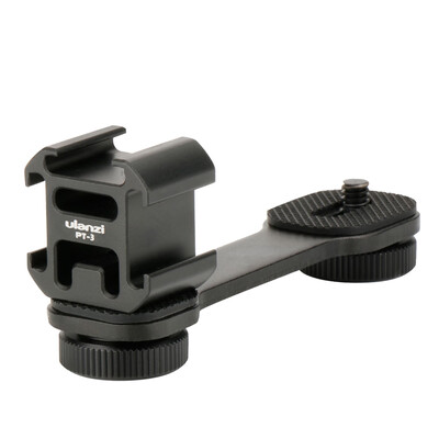 

Portable Camera Light Holder Night Photograph Accessory Triple Hot Shoe Mount Cameras Lamp Bracket
