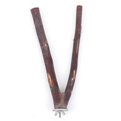 

Parrot Wood Fork Tree Branch Stand Rack Hamster Branch Perches Bite Toys