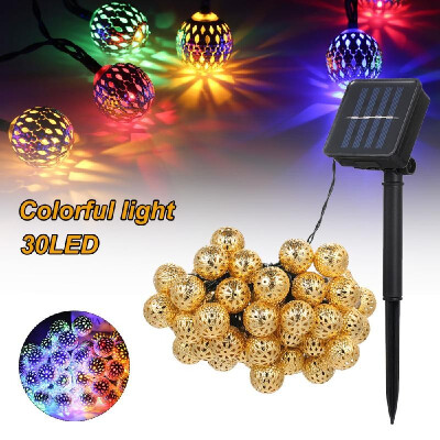 

Solar String Lights Moroccan Metal Ball Outdoor Lamp Decor Lighting